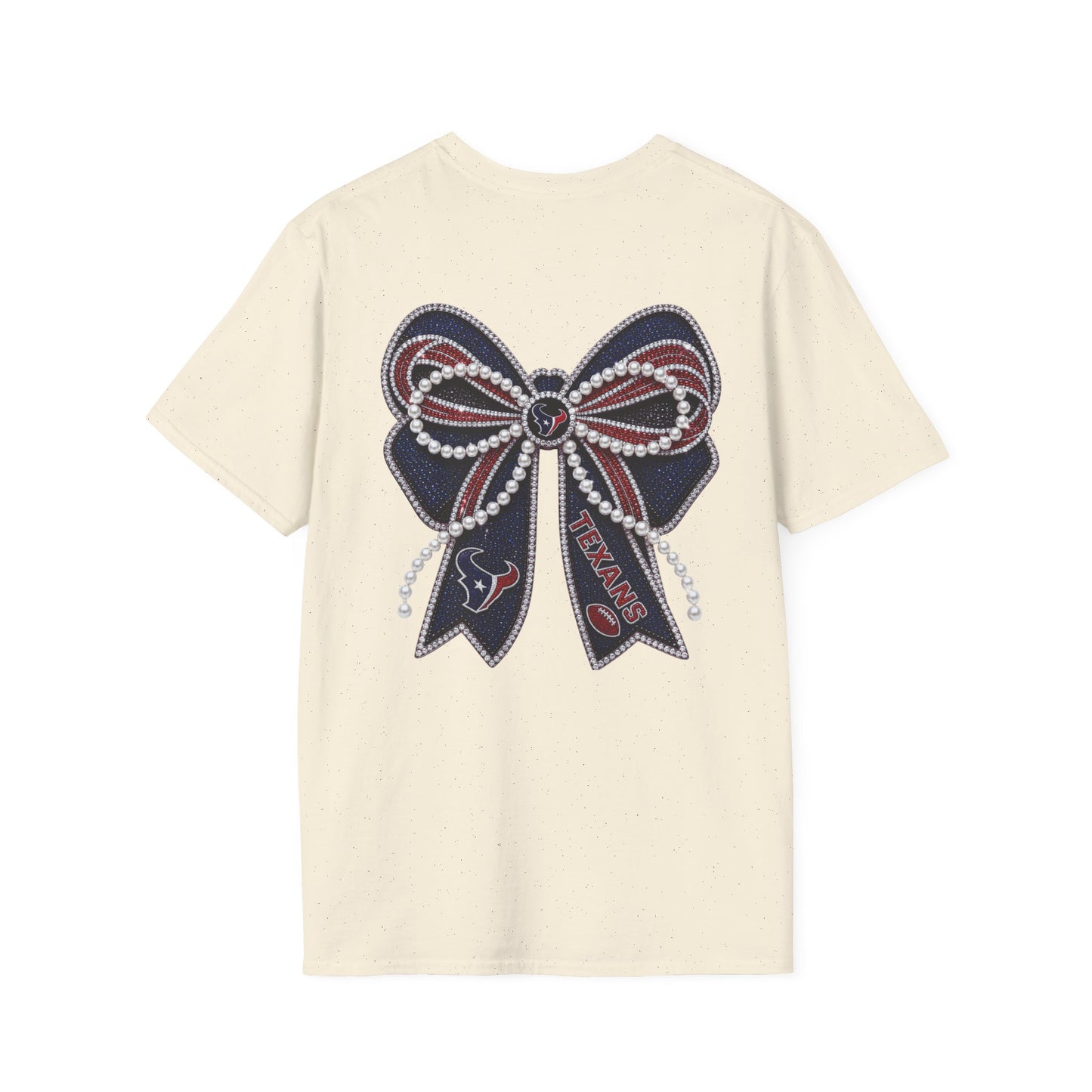 Houston Texans Double Sided Bow Design Graphic Tee